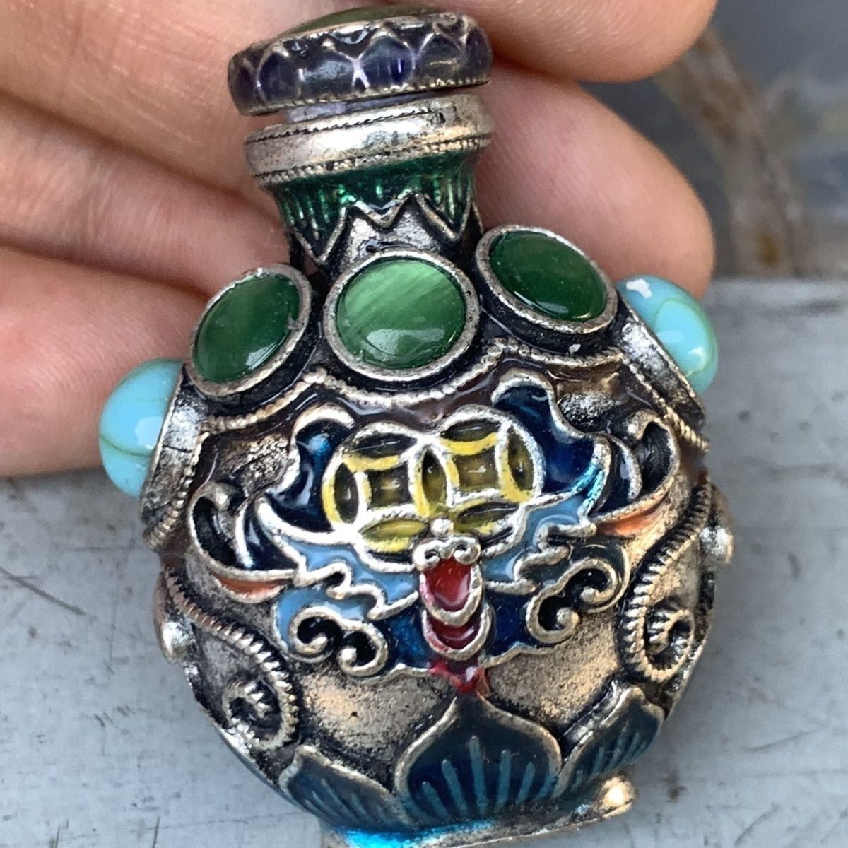 Collectible Vintage Tools - Vintage Cloisonne Bronze Snuff Bottle, Mini