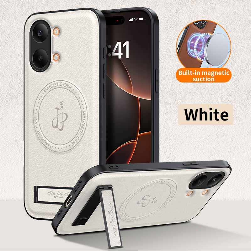 Camera Leather Case - Luxury Leather Stand Phone Case For