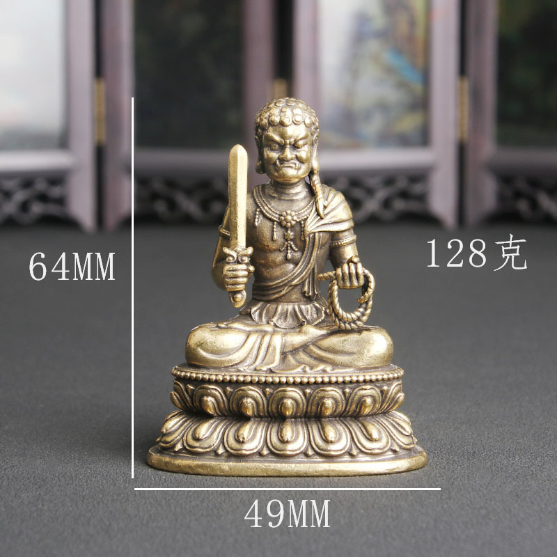 Vintage Collectible Ornaments - Vintage Brass Fudo Myoo Buddha Desktop