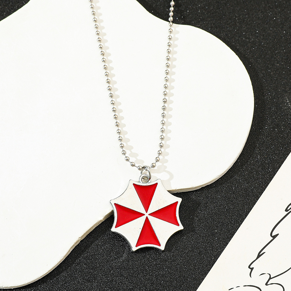 Vintage Items - Vintage Fashion Red Umbrella Pendant Necklace