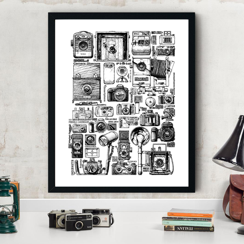 Collectible Vintage Cameras - Vintage Camera Collection illustrations Posters and