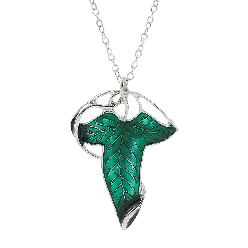Vintage Items - Vintage Green Leaf Pendant Necklace Exquisite