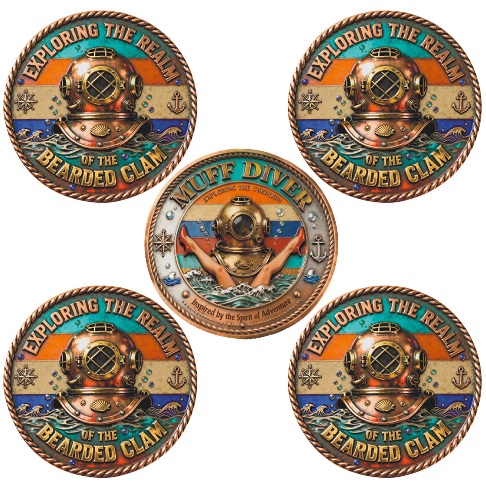 Vintage Collectible Coins - 5pcs Vintage Diving Helmet Nautical Challenge