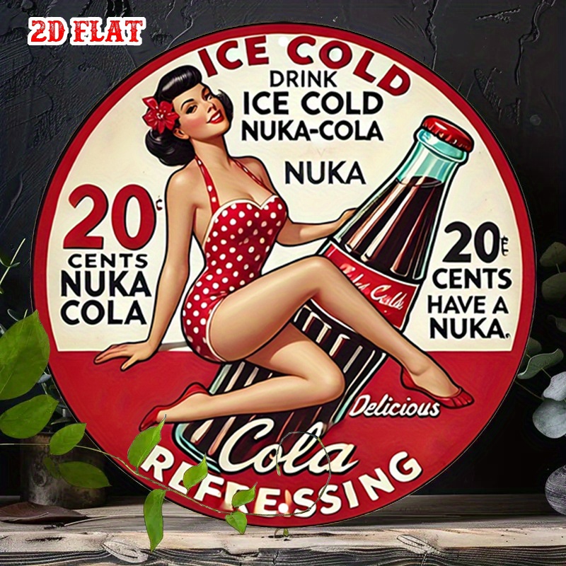 Vintage Collectible Signs - 2D Flat, 1pc Retro Pin-Up 7.87x7.87
