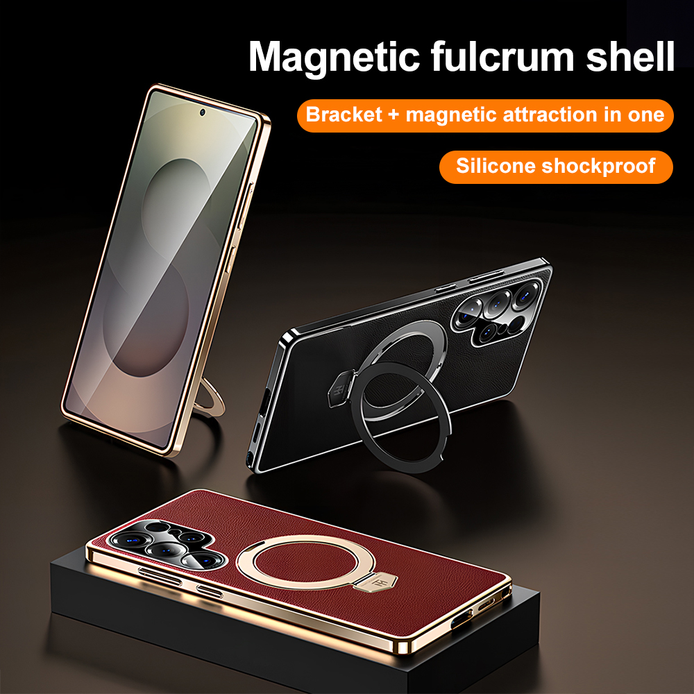 Camera Leather Case - For Magsafe Magnetic Bracket Phone Case