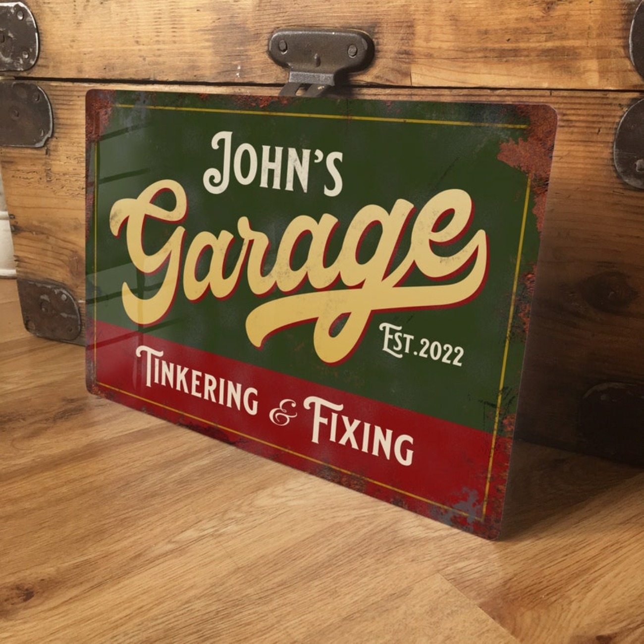 Vintage Collectible Signs - Custom Personalised Garage Metal Sign -