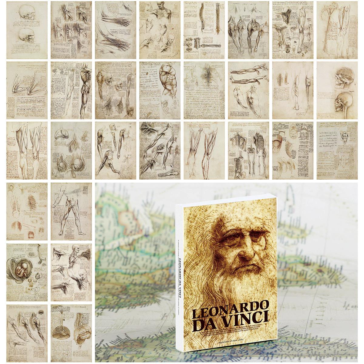 30PCS Classic Leonardo da Vinc - огляд і ціна Collectible Vintage Greeting Cards