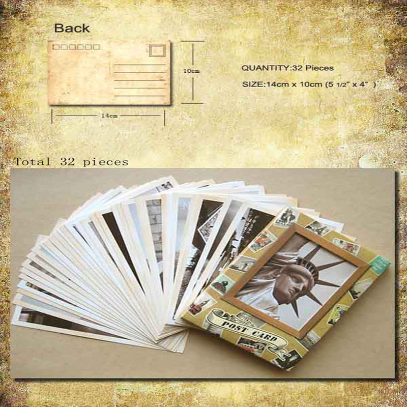 DIY Retro 32 Pcs/bag Vintage F - огляд і ціна Collectible Vintage Greeting Cards