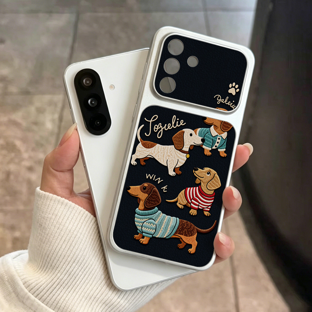 Cartoon Dachshund Phone Case F - огляд і ціна Camera Leather Case