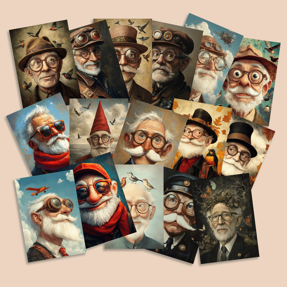 32pcs, vintage cute grandpa, p - огляд і ціна Collectible Vintage Greeting Cards