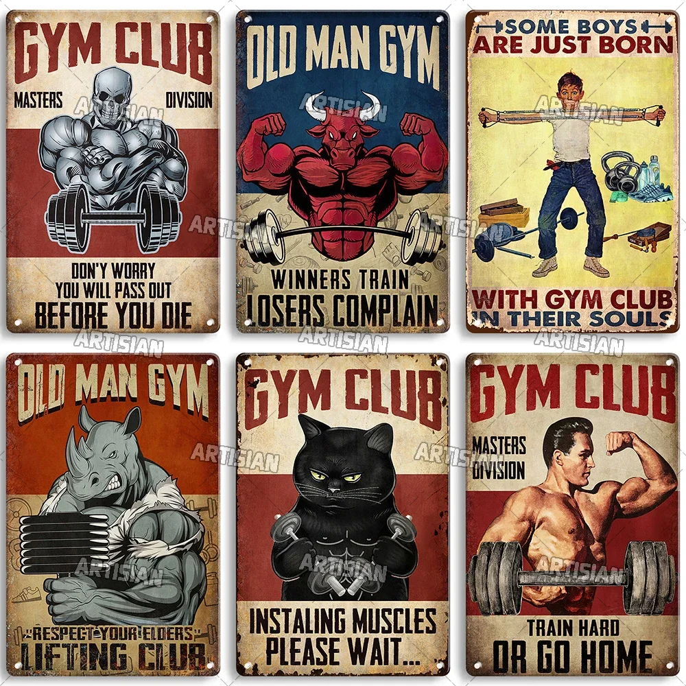 Old Man Gym Club Inspirational - огляд і ціна Vintage Collectible Signs