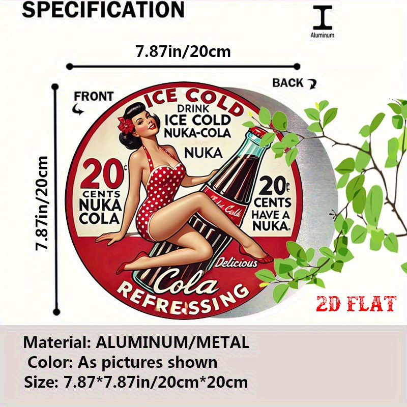 2D Flat, 1pc Retro Pin-Up 7.87 - огляд і ціна Vintage Collectible Signs