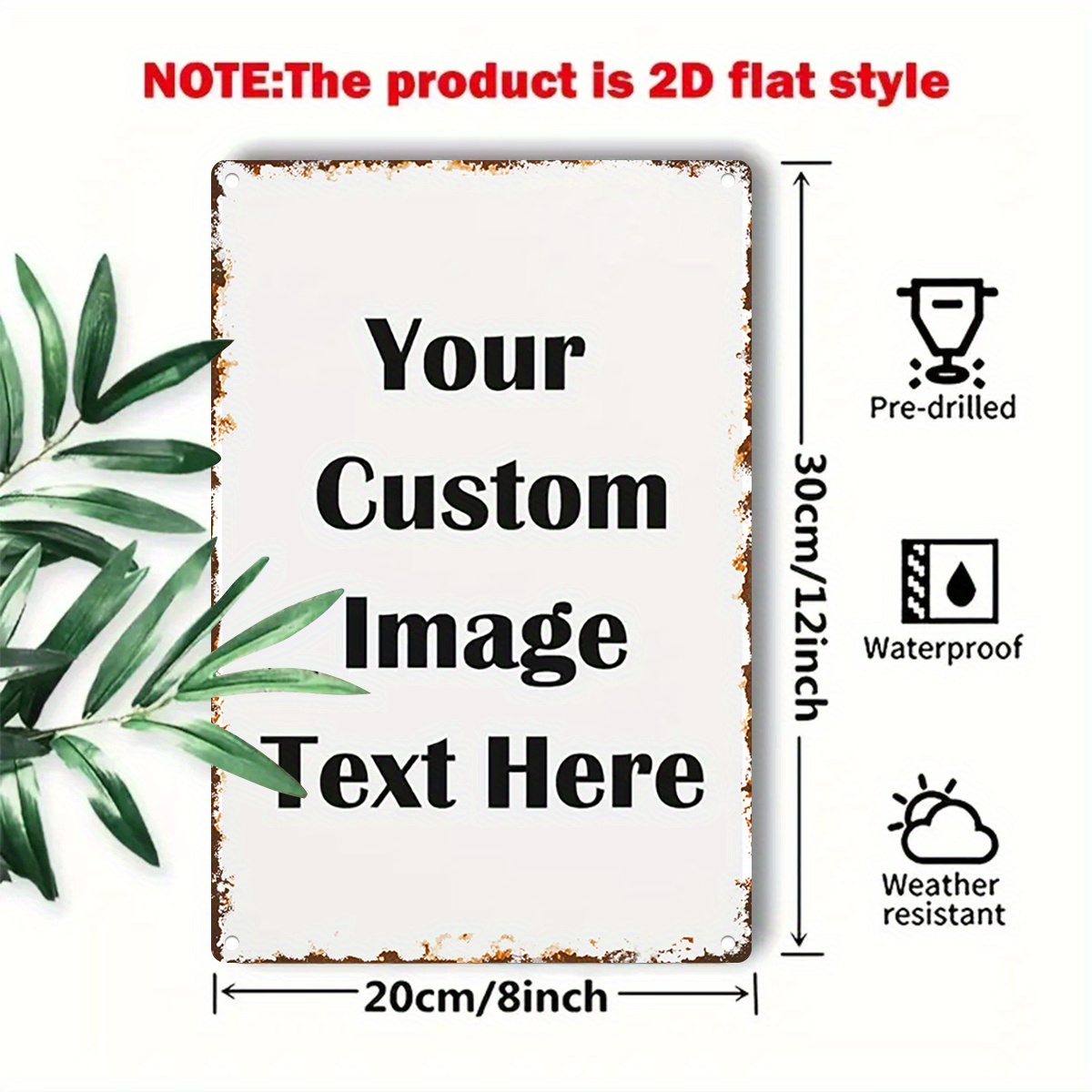 Custom Image/Text Metal Tin Si - огляд і ціна Vintage Collectible Signs