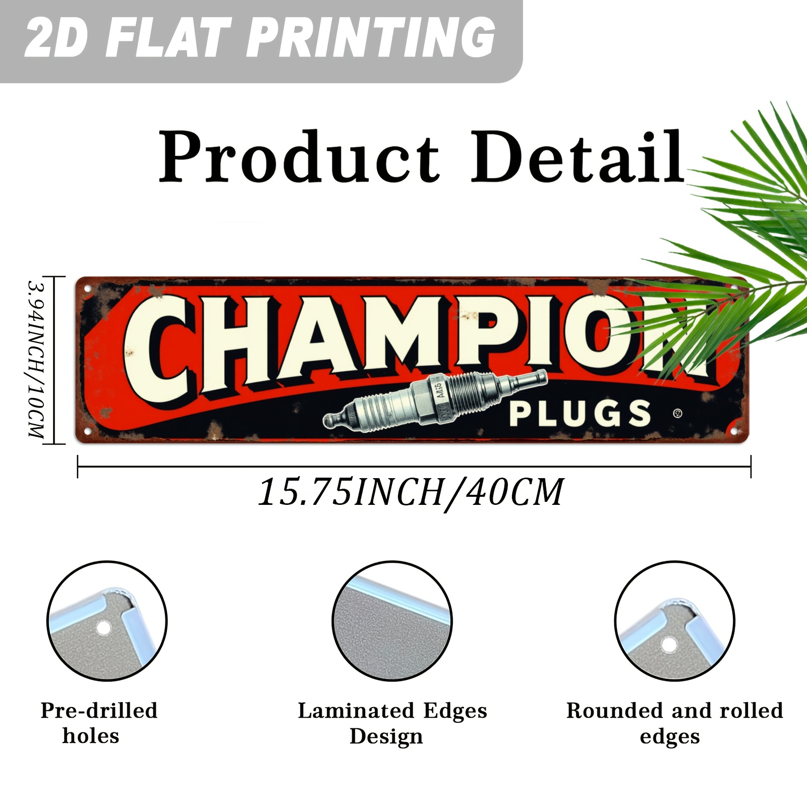 2D Flat, 1pc Champion Plugs Vi - огляд і ціна Vintage Collectible Signs